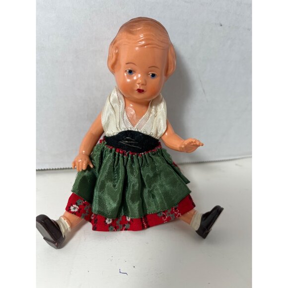 Edi Germany 1950’s Folk Doll Celluloid Traditional National Costume 7” - Picture 3 of 7